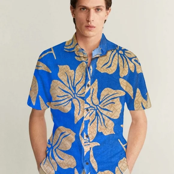 Men's Multicolor Abstract Shirt - Picture 9 of 10